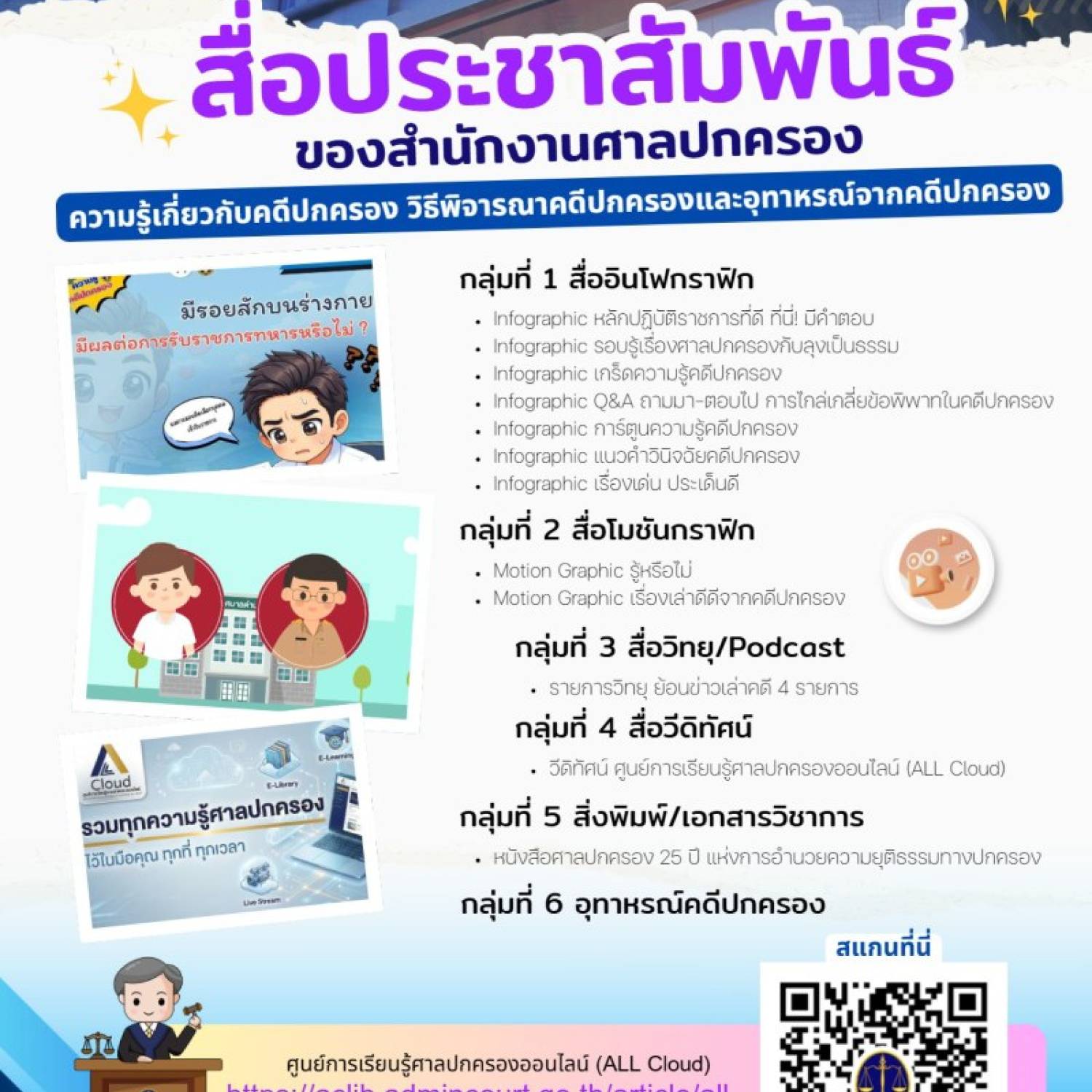 กลุ่มตรวจสอบภายใน ขอประชาสัมพันธ์เผยแพร่สื่อประชาสัมพันธ์ของสํานักงานศาลปกครอง